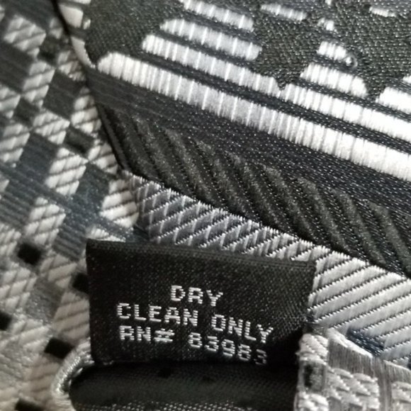 Vintage Stacy Adams Silver Gray Geometric Floral Tie Men's Classic Formal Neckti - Picture 8 of 8